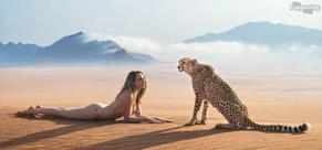 CARADELEVINGNESEXYANDNUDEDESERTPHOTOSHOOTWITHAWILDCHEETAH - NUDE STORY