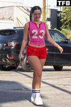 Addison RaeSexy in Addison Rae Sexy Seen Flaunting Her Hot Legs And Ass Wearing Red Shorts In West Hollywood 