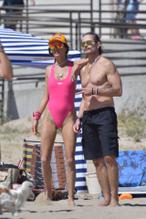 Alessandra AmbrosioSexy in Alessandra Ambrosio Sexy Enjoys Another Weekend of Beach Volleyball With Friends Wearing A Pink One-Piece Swimsuit