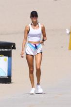 Alessandra AmbrosioSexy in Alessandra Ambrosio and her boyfriend Nicolo Oddi go for a jog on the beach together