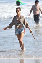 Alessandra AmbrosioSexy in Alessandra Ambrosio plays some paddle ball with a friend on the beach in Santa Monica