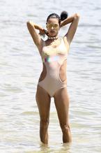 Alessandra AmbrosioSexy in Alessandra Ambrosio Sexy Slim Body at the Beach Praia Brava in Brazil