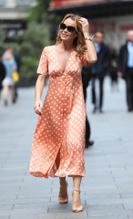 Amanda HoldenSexy in Amanda Holden exits the Global Radio Studios dressed in striking polka dot dress in London