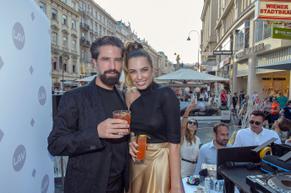 Amber Le BonSexy in Amber Le Bon Braless at the Opening and Garden of LAV at Graben30 in Vienna in Vienna Austria