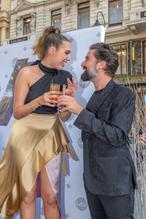 Amber Le BonSexy in Amber Le Bon Braless at the Opening and Garden of LAV at Graben30 in Vienna in Vienna Austria