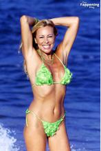 Ana Obregon Sexy Shows Off Her Amazing Body Wearing a Hot Green Bikini at the Beach in Ibiza 