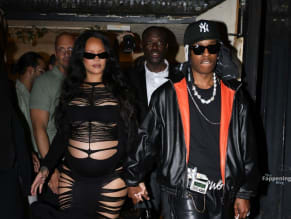 Rihanna Sexy in Rihanna Sexy Seen With A$Ap Rocky Wearing A Sultry Black Dress While Leaving L'Arc Nightclub In Paris