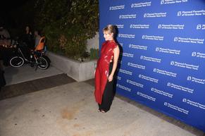 AnnaSophia RobbSexy in Annasophia Robb Breasts & Nipples In Red Resin Dress