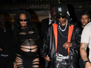 Rihanna Sexy in Rihanna Sexy Seen With A$Ap Rocky Wearing A Sultry Black Dress While Leaving L'Arc Nightclub In Paris