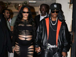 Rihanna Sexy in Rihanna Sexy Seen With A$Ap Rocky Wearing A Sultry Black Dress While Leaving L'Arc Nightclub In Paris