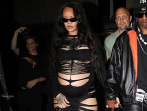 Rihanna Sexy in Rihanna Sexy Seen With A$Ap Rocky Wearing A Sultry Black Dress While Leaving L'Arc Nightclub In Paris