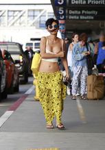 Bai LingSexy in Bai Ling Braless at LAX in Los Angeles