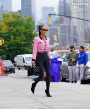 Kim Kardashian West Sexy in Kim Kardashian Rocks Sexy Pink Chanel Look In Brooklyn