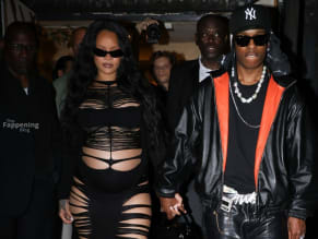 Rihanna Sexy in Rihanna Sexy Seen With A$Ap Rocky Wearing A Sultry Black Dress While Leaving L'Arc Nightclub In Paris