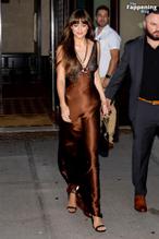 Dakota JohnsonSexy in Dakota Johnson Sexy Dazzles In A Hot Copper Silk Gown As She Leaves A Hotel In New York City