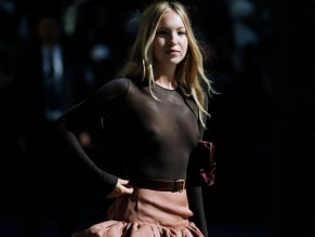 Lila Moss Sexy Flashes Her Hot Breasts At The Saint Laurent Menswear Fashion Show In Paris