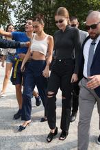 Bella HadidSexy in Bella Hadid Braless during Europe Milan During 2018 Fashion Week 