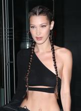 Bella HadidSexy in Bella Hadid wears a one-shoulder cropped top in New York