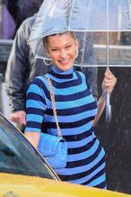 Bella HadidSexy in Bella Hadid poses on the set of the Michael Kors photoshoot in New York