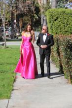 Blanca BlancoSexy in Blanca Blanco and John Savage make their way to the Award show in West Hollywood
