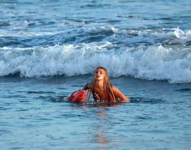 alt="Brooks Nader Sexy in Brooks Nader Sexy Shows Off Her Sizzling Body In A Spicy Red Swimsuit While Filming The Baywatch Reboot In La"