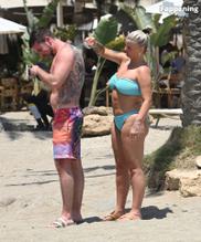 Kerry KatonaSexy in Kerry Katona's Sexy Spanish Getaway: Bikini Pda And Nip Slip At Beach Party