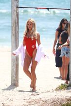  alt="Brooks Nader Sexy in Brooks Nader Sexy Shows Off Her Sizzling Body In A Spicy Red Swimsuit While Filming The Baywatch Reboot In La"