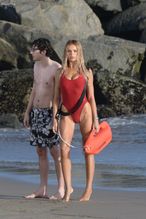  alt="Brooks Nader Sexy in Brooks Nader Sexy Shows Off Her Sizzling Body In A Spicy Red Swimsuit While Filming The Baywatch Reboot In La"