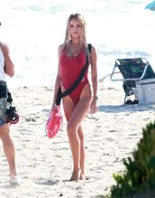  alt="Brooks Nader Sexy in Brooks Nader Sexy Shows Off Her Sizzling Body In A Spicy Red Swimsuit While Filming The Baywatch Reboot In La"
