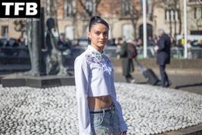 Camila MendesSexy in Camila Mendes Sexy Seen Showing Off Her Hot Legs At The Miu Womens Show in Paris 