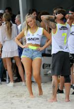 Camille KostekSexy in Camille Kostek Sexy during a charity soccer match on Miami Beach