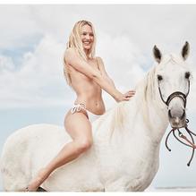 Candice SwanepoelSexy in Candice Swanepoel Topless on a white horse