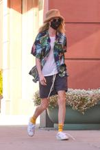 Cara DelevingneSexy in Cara Delevingne Sexy Braless Wearing White Shirt in Beverly Hills