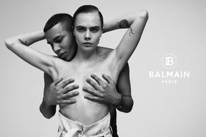 CARADELEVINGNERECLINESINFRONTOFAMASSIVEBFORTHESPRING2019BALMAINCAMPAIGN - NUDE STORY