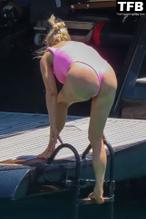 Caroline StanburySexy in Caroline Stanbury Sexy Seen Flaunting Her Hot Body In A Pink Bikini On A Yacht in Greece 