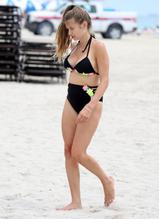Cathy HummelsSexy in Cathy Hummels Sexy  in A Black Bad Bikini On the Beach in Miami 