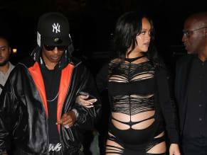 Rihanna Sexy in Rihanna Sexy Seen With A$Ap Rocky Wearing A Sultry Black Dress While Leaving L'Arc Nightclub In Paris