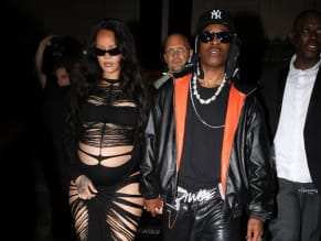 Rihanna Sexy in Rihanna Sexy Seen With A$Ap Rocky Wearing A Sultry Black Dress While Leaving L'Arc Nightclub In Paris