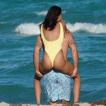 Chantal MonaghanSexy in Chantal Monaghan and her boyfriend Devin Hugh Leahy were seen at the beach in Miami Beach