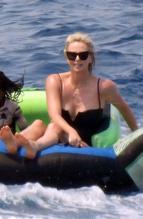 Charlize TheronSexy in Charlize Theron Sexy Enjoys A Boat Trip With Her Daughters On Luxury Yacht in Greece