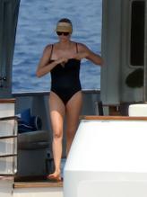 Charlize TheronSexy in Charlize Theron Sexy Enjoys A Boat Trip With Her Daughters On Luxury Yacht in Greece