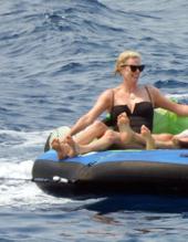 Charlize TheronSexy in Charlize Theron Sexy Enjoys A Boat Trip With Her Daughters On Luxury Yacht in Greece