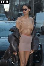 Cindy Bruna Sexy Seen Showing Off Her Hot Tits And Legs in Paris 