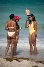 Claudia JordanSexy in Claudia Jordan Sexy Celebrates Her Birthday  With Friends On the Beach in Miami 