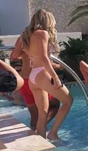 Corinne Olympios and Amanda Stanton show off their bikini bodies in their VIP pool in Las Vegas