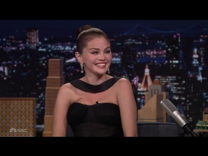 Selena Gomez Sexy With Martin Short And Steve Martin Flaunts Her Hot Cleavage On The Tonight Show In NY