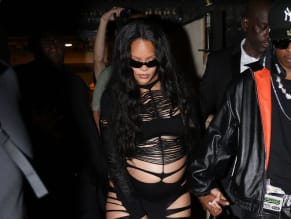 Rihanna Sexy in Rihanna Sexy Seen With A$Ap Rocky Wearing A Sultry Black Dress While Leaving L'Arc Nightclub In Paris