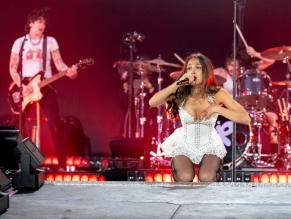 Olivia Rodrigo Sexy Performs In A Hot White Corset Dress & Fishnets At Glastonbury Festival In England