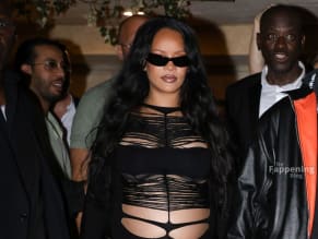 Rihanna Sexy in Rihanna Sexy Seen With A$Ap Rocky Wearing A Sultry Black Dress While Leaving L'Arc Nightclub In Paris