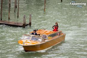 Rita OraSexy in Rita Ora Flaunts Her Sexy Boobs And Long Moschino Red Dress In Venice